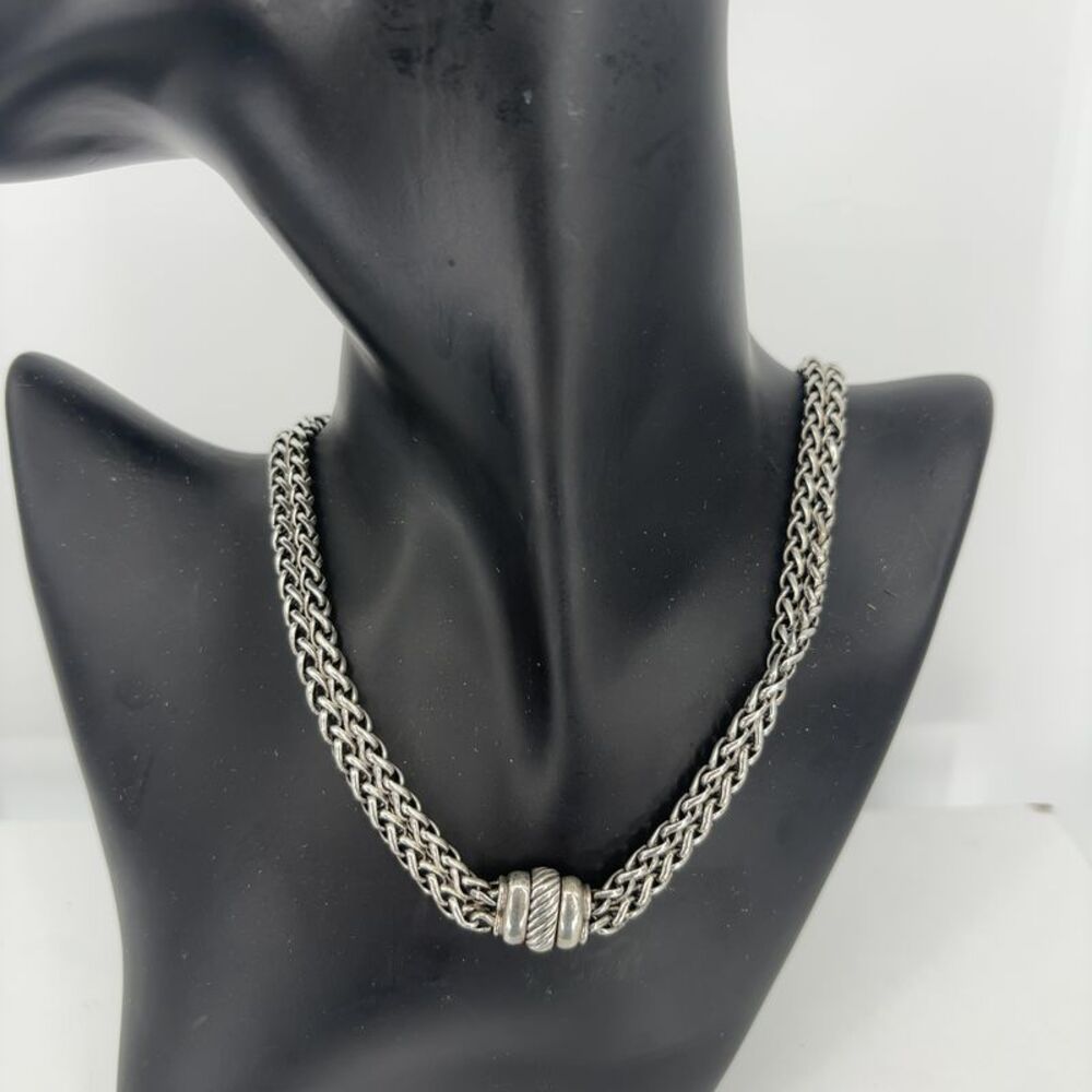 David Yurman Cable Collar Necklace with Gold Accents